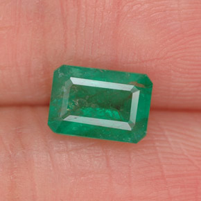 Esmeralda verde natural de 0,91 ct, corte esmeralda, SI-I1