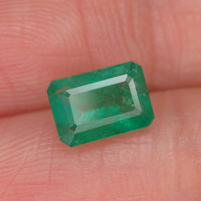 Esmeralda verde natural de 0,91 ct, corte esmeralda, SI-I1