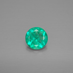 Esmeralda verde natural de 0,57 ct, corte redondo, VS-SI