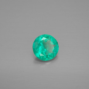 Esmeralda verde natural de 0,57 ct, corte redondo, VS-SI