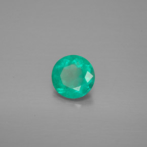 Esmeralda verde natural de 0,61 ct, corte redondo, VS-SI