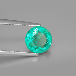 Esmeralda Verde natural de 1.74 ct, Corte Redondo, VS-SI