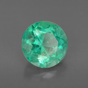 Esmeralda verde natural de 2,71 ct, corte redondo, VS-SI