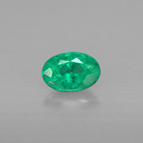 Esmeralda verde natural de 0,41 ct, corte óvalo, VS-SI
