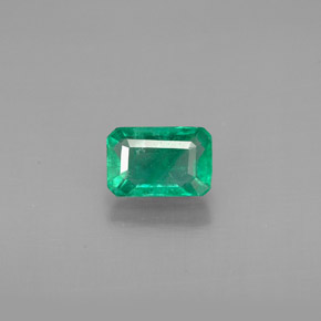 Esmeralda verde natural de 0,70 ct, corte esmeralda, VS-SI
