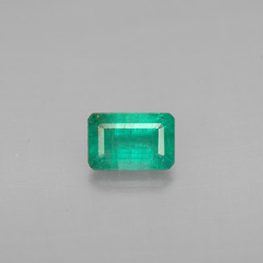 Esmeralda verde natural de 0,58 ct, corte esmeralda, VS-SI