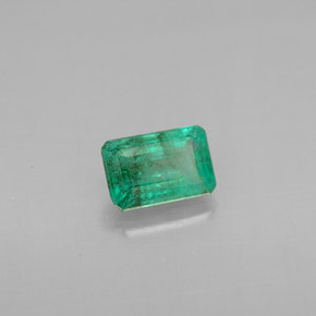 Esmeralda verde natural de 0,60 ct, corte esmeralda, VS-SI