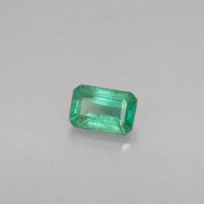 Esmeralda verde natural de 0,55 ct, corte esmeralda, VS-SI