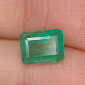 Esmeralda verde natural de 1,31 ct, corte esmeralda, VS-SI
