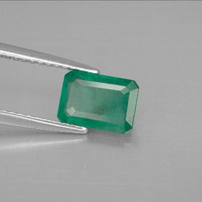 Esmeralda verde natural de 1,34 ct, corte esmeralda, VS-SI