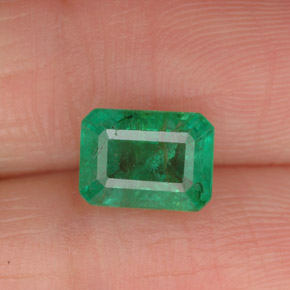 Esmeralda verde natural de 1,46 ct, corte esmeralda, VS-SI