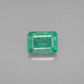 Esmeralda verde natural de 1,37 ct, corte esmeralda, VS-SI