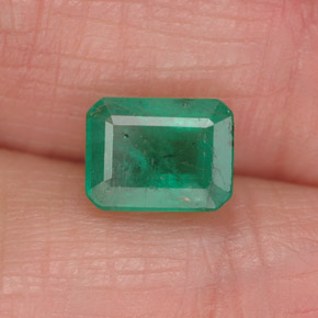 Esmeralda verde natural de 1,70 ct, corte esmeralda, SI-I1