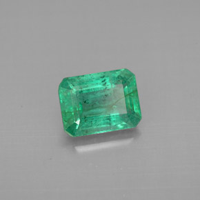 Esmeralda verde natural de 1,40 ct, corte esmeralda, VS-SI