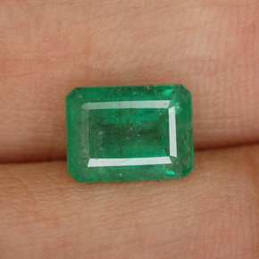 Esmeralda verde natural de 1,49 ct, corte esmeralda, SI-I1