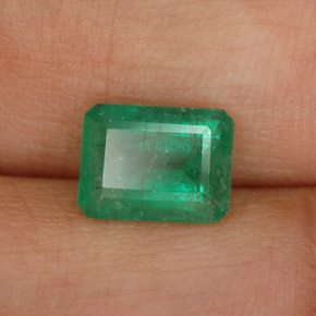 Esmeralda verde natural de 1,49 ct, corte esmeralda, SI-I1