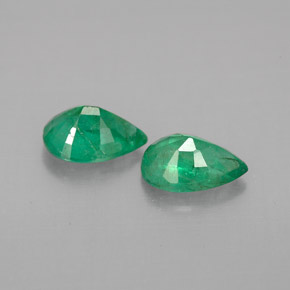 Gemas de esmeralda verde natural de  ct, en forma de pera, VS-SI