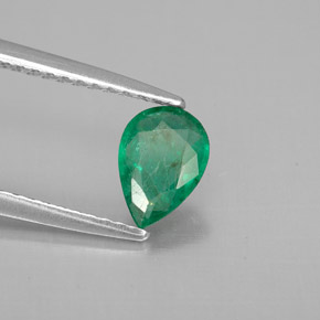 Esmeralda verde natural de 0,50 ct, en forma de pera, VS-SI