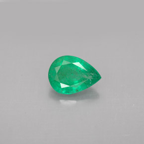 Esmeralda verde natural de 0,99 ct, en forma de pera, VS-SI
