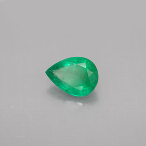 Esmeralda verde natural de 0,99 ct, en forma de pera, VS-SI