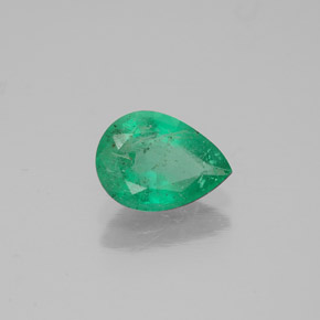 Esmeralda verde natural de 0,85 ct, en forma de pera, VS-SI