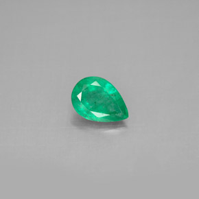 Esmeralda verde natural de 0,59 ct, en forma de pera, VS-SI