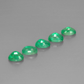 Gemas de esmeralda verde natural de  ct, corte óvalo, VS-SI