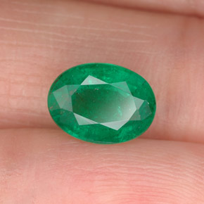 Esmeralda verde natural de 1,60 ct, corte óvalo, SI