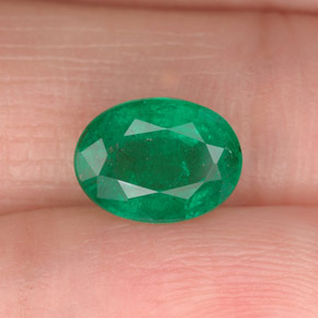 Esmeralda verde natural de 1,60 ct, corte óvalo, SI