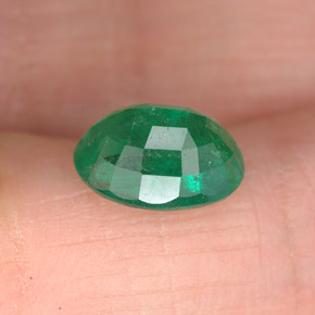 Esmeralda verde natural de 1,60 ct, corte óvalo, SI
