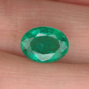 Esmeralda verde natural de 1,73 ct, corte óvalo, VS-SI
