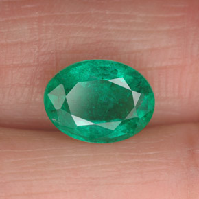Esmeralda verde natural de 1,73 ct, corte óvalo, VS-SI
