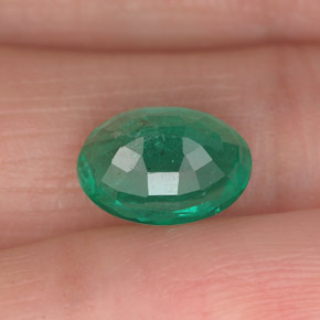 Esmeralda verde natural de 1,73 ct, corte óvalo, VS-SI