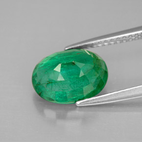 Esmeralda verde natural de 2,89 ct, corte óvalo, VS-SI