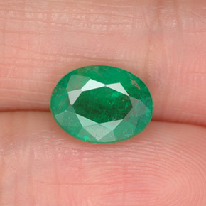 Esmeralda verde natural de 1,56 ct, corte óvalo, SI