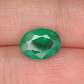 Esmeralda verde natural de 1,56 ct, corte óvalo, SI