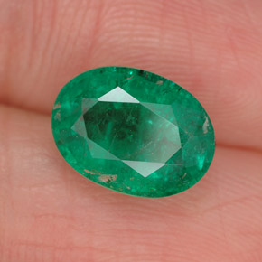 Esmeralda verde natural de 2,46 ct, corte óvalo, SI-I1