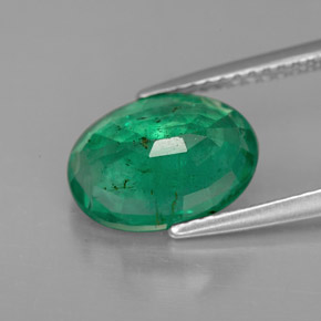Esmeralda verde natural de 2,81 ct, corte óvalo, VS-SI
