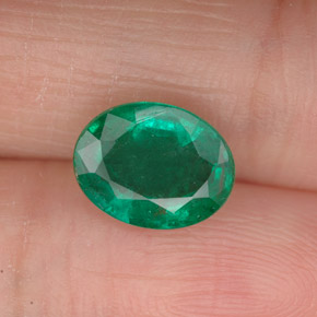Esmeralda verde natural de 1,63 ct, corte óvalo, VS-SI