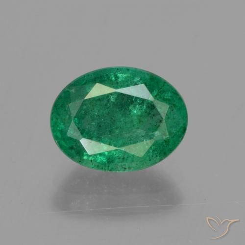 1.61ct Natural Verde frío Esmeralda, Ovalada, SI, Photo A