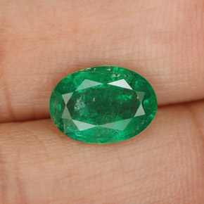 Esmeralda verde natural de 1,60 ct, corte óvalo, SI-I1