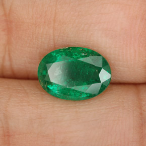 Esmeralda verde natural de 1,60 ct, corte óvalo, SI-I1