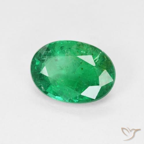 Esmeralda Verde frío natural de 1.83 ct, Ovalada, SI-I1
