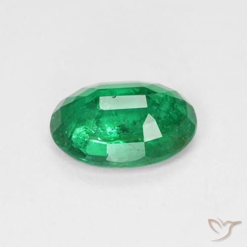 Esmeralda Verde frío natural de 1.83 ct, Ovalada, SI-I1