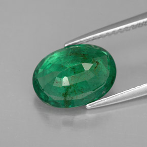 Esmeralda verde natural de 2,67 ct, corte óvalo, VS