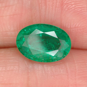 Esmeralda verde natural de 1,64 ct, corte óvalo, SI-I1