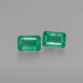 Gemas de Esmeralda Verde natural de  ct, corte esmeralda, SI