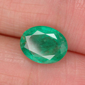 Esmeralda verde natural de 1,64 ct, corte óvalo, SI
