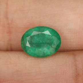 Esmeralda verde natural de 1,58 ct, corte óvalo, I1