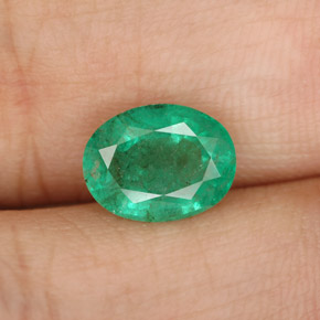 Esmeralda verde natural de 1,54 ct, corte óvalo, SI-I1